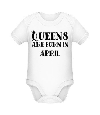 Queens Are Born In April - Body manches courtes bio - Blanc - Devant