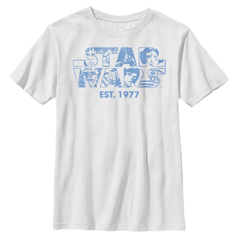 Preview: Star Wars - Skupina Logo Faces - Kids T-Shirt - White - Front