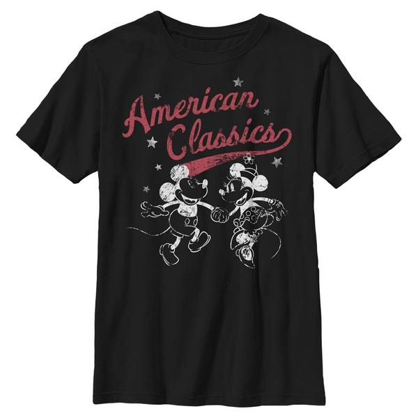 Aperçu: Disney - Mickey Mouse - Mickey & Minnie Two Classics - Enfant T-shirt - Noir - Devant