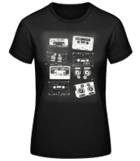 Old Cassettes - Women's Basic T-Shirt - Black - Front