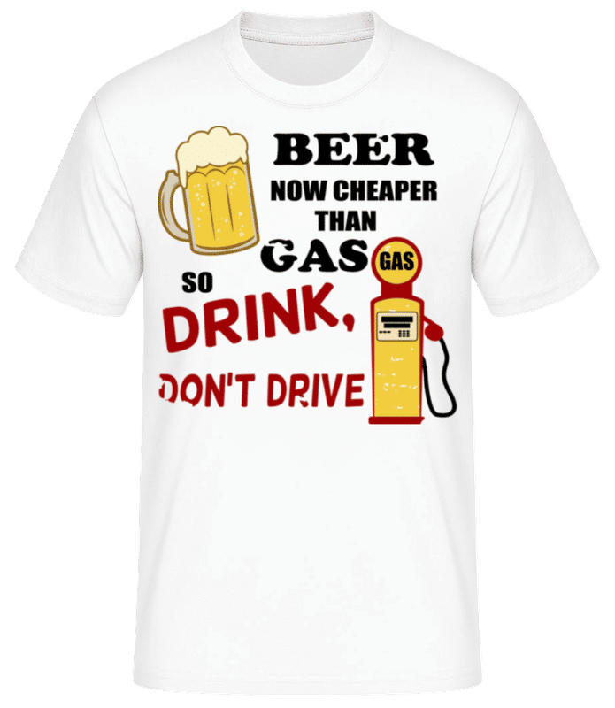 Náhled: Pít Nejezděte - Pánské basic tričko - Bílá - Napřed