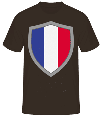 France - Pánske tričko B&C - Hnedá - Predné
