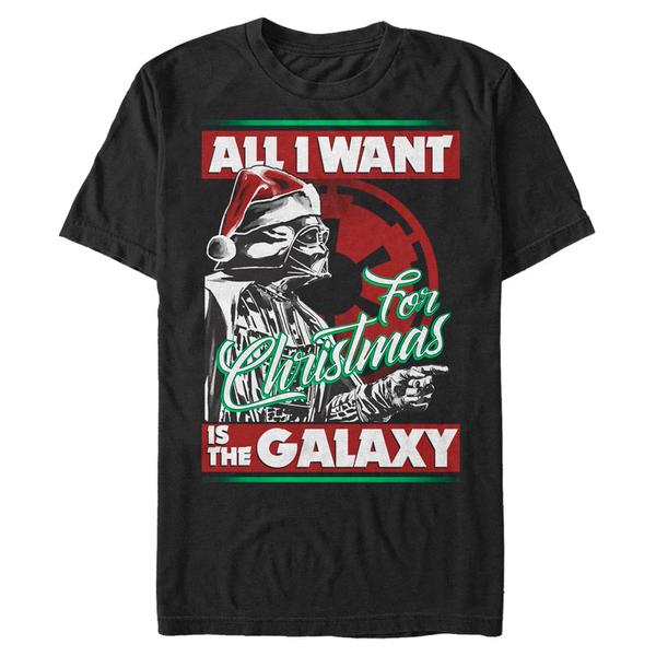 Aperçu: Star Wars - Darth Vader Vader Xmas Galaxy - Christmas - Homme T-shirt - Noir - Devant