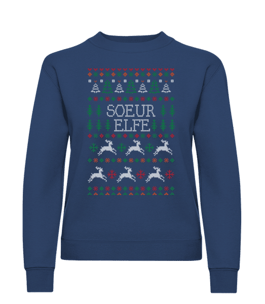 Aperçu: Soeur Elfe - Sweatshirt Femme - Bleu marine - Devant