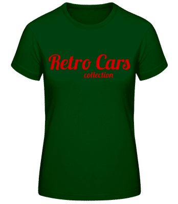 Retro Cars Collection - Dámske tričko B&C - Bottle green - Predné