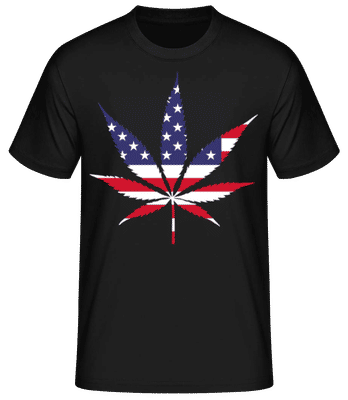 Cannabis Flag USA - Camiseta básica para hombre - Negro - delante