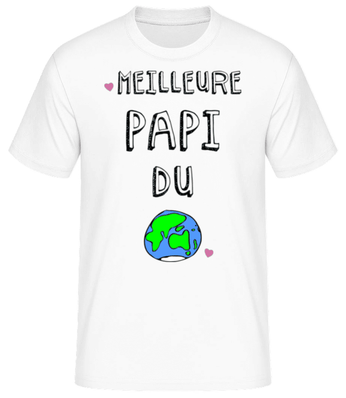 Aperçu: Meilleure Papi Du Monde - T-shirt standard Homme - Blanc - Devant