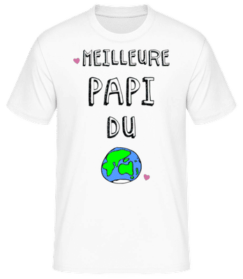 Meilleure Papi Du Monde - T-shirt standard Homme - Blanc - Devant