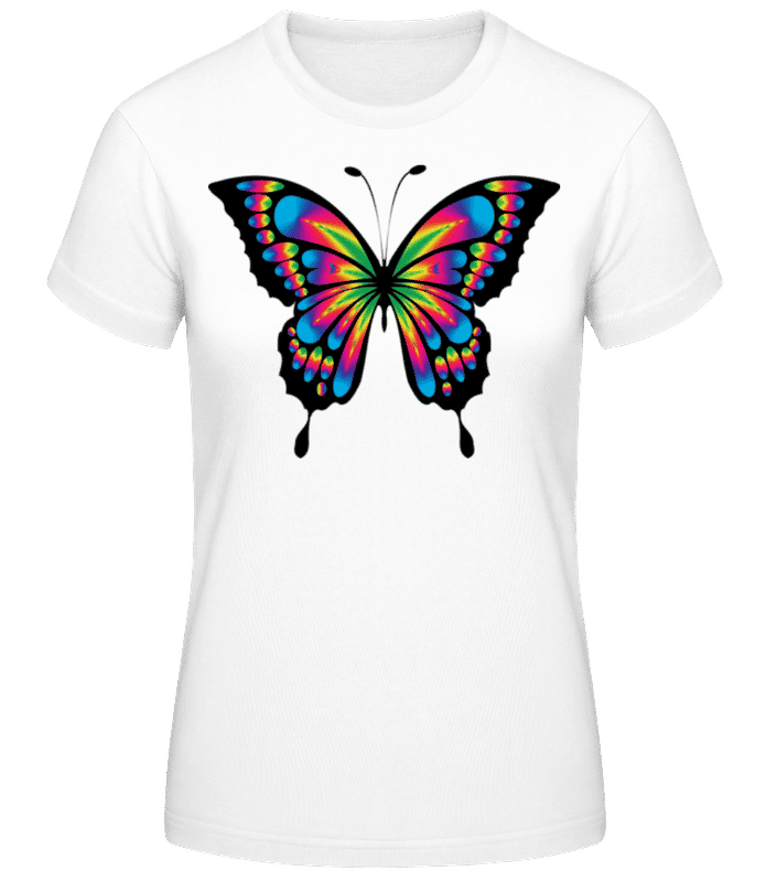 Vorschau: Regenbogen Schmetterling - Frauen T-Shirt B&C - Weiß - Vorne