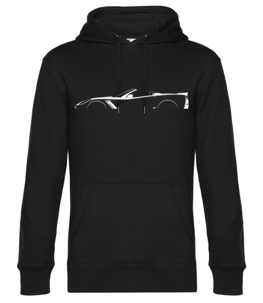Vorschau: 'Chevrolet Corvette C7 Z06' Silhouette - Unisex Premium Hoodie - Schwarz - Vorne