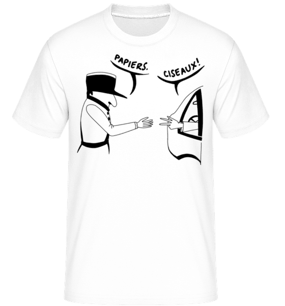 Aperçu: Papiers Ciseaux -  T-Shirt Shirtinator homme - Blanc - Devant