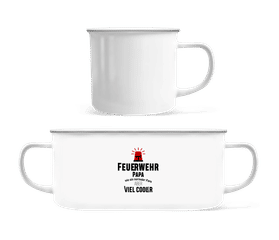 Cooler Feuerwehr Papa · Emaille-Tasse
