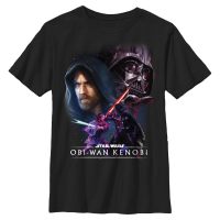 Star Wars - Obi-Wan Kenobi - Obi-Wan Kenobi & Darth Vader Big Face Off - Kids T-Shirt - Black - Front