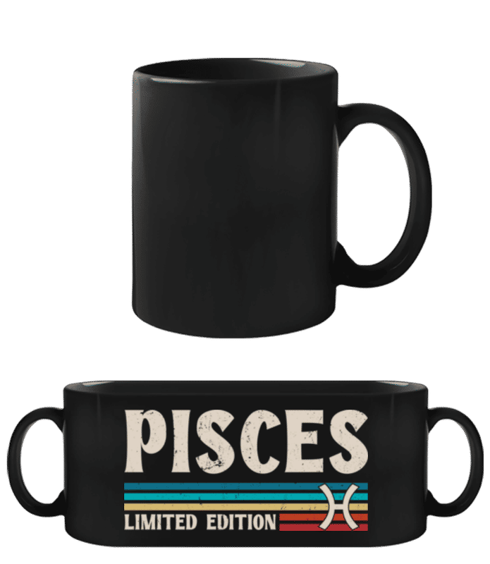 Vorschau: Sternzeichen Pisces Limited - Schwarze Tasse - Schwarz - Vorne