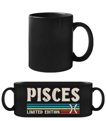 Sternzeichen Pisces Limited - Schwarze Tasse - Schwarz - Vorne