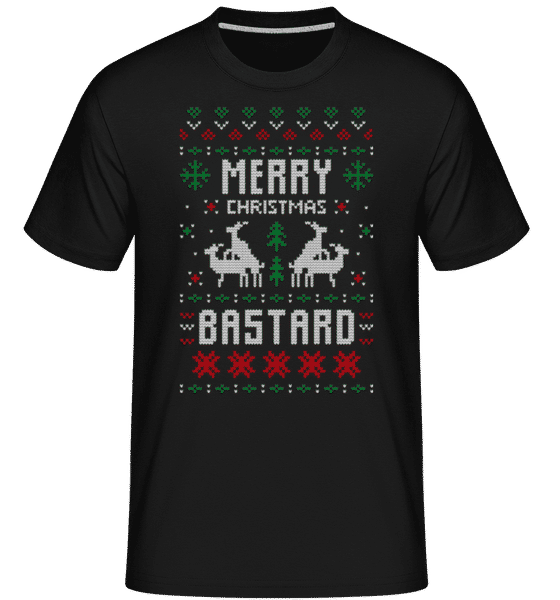 Aperçu: Merry Christmas Bstrd -  T-Shirt Shirtinator homme - Noir - Devant