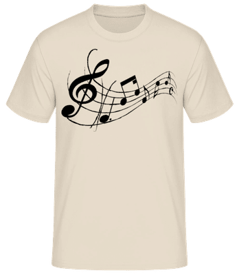 Notes de musique noires 1 - T-shirt standard Homme - Crème - Devant