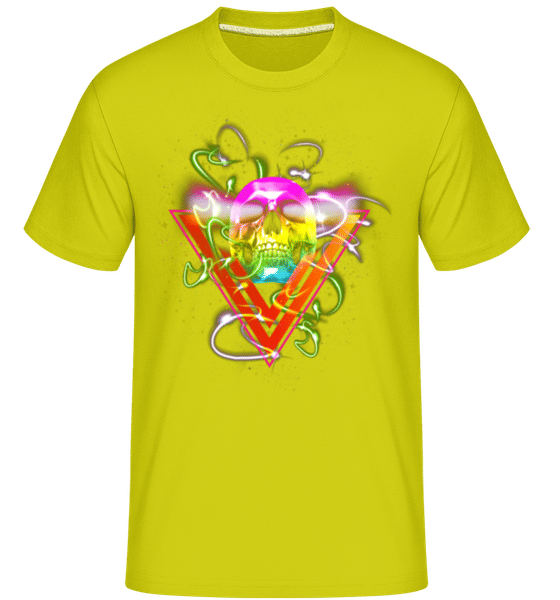 Preview: Disco Skull -  Shirtinator Men's T-Shirt - Lime - Front