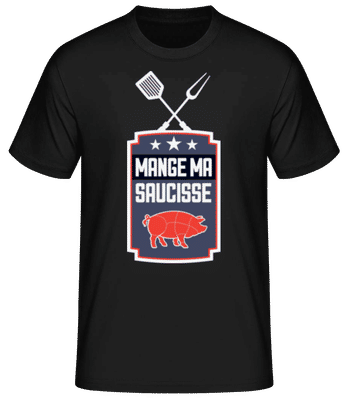 Mange Ma Saucisse - T-shirt standard Homme - Noir - Devant