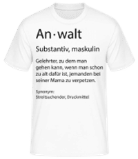 Anwalt Quatsch Duden - Männer Basic T-Shirt - Weiß - Vorne