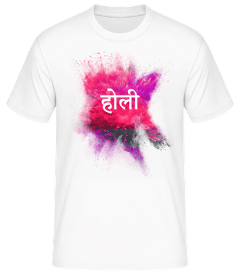 Holi Hindi - Men's Basic T-Shirt - White - Front