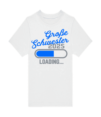 Große Schwester 2025 Ladebalken - Kinder T-Shirt B&C - Weiß - Vorne
