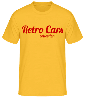 Retro Cars Collection - Pánské tričko B&C - Zlatožlutá - Napřed