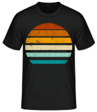Retro Sonnenuntergang - Männer Basic T-Shirt - Schwarz - Vorne