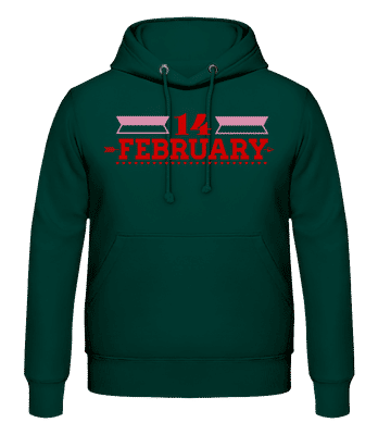 14 February Valentine - Sweat à capuche Homme - Vert bouteille - Devant