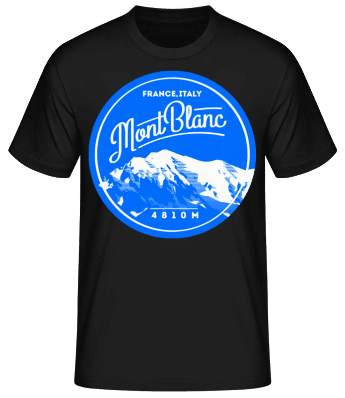 Vorschau: Mont Blanc Mountain - Männer Basic T-Shirt - Schwarz - Vorne