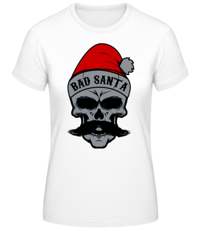 Aperçu: Bad Santa Skull Mustache - T-shirt femme B&C - Blanc - Devant