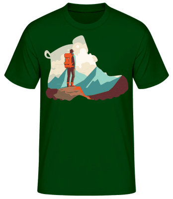 Hiking Shoe Silhouette - Men's Basic T-Shirt - Bottle green - Front