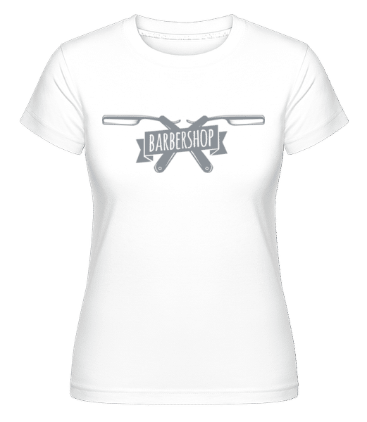 Preview: Barbershop Logo -  Shirtinator Women's T-Shirt - White - Front