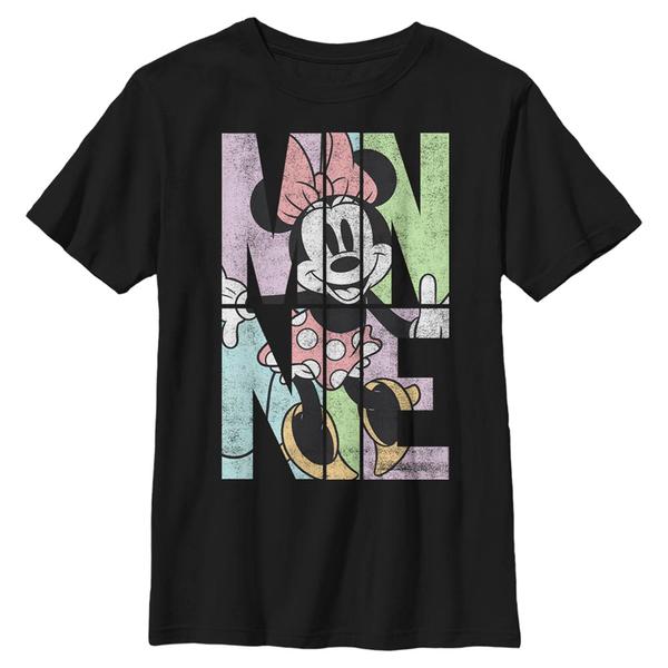 Preview: Disney - Mickey Mouse - Minnie Mouse Name Fill - Kids T-Shirt - Black - Front