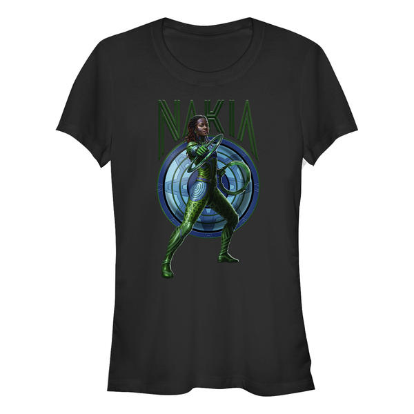 Preview: Marvel - Black Panther Wakanda Forever - Nakia Shield - Women's T-Shirt - Black - Front