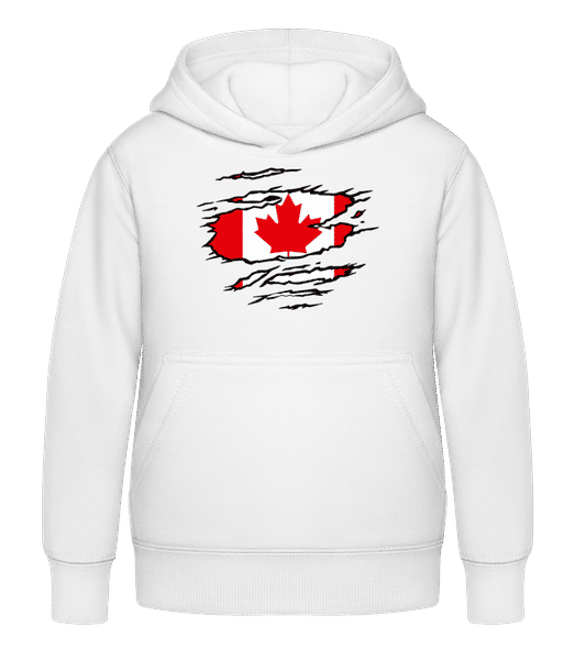 Aperçu: Drapeau mûré Canada - Sweat à capuche Enfant - Blanc - Devant