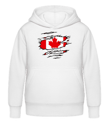 Drapeau mûré Canada - Sweat à capuche Enfant - Blanc - Devant