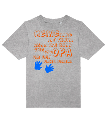 Oma Und Opa Lieben Mich - Kinder T-Shirt B&C - Grau meliert - Vorne