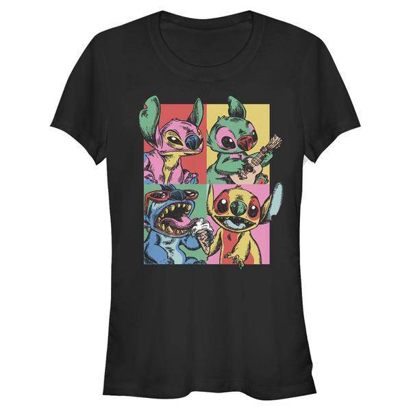 Aperçu: Disney Classics - Lilo & Stitch - Stitch Grunge - Femme T-shirt - Noir - Devant