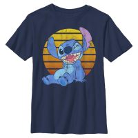 Disney Classics - Lilo & Stitch - Stitch Bright - Dětské Tričko - Namořnická modrá - Napřed