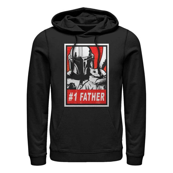 Vorschau: Star Wars - The Mandalorian - Mando & Child Galaxy Dad - Vatertag - Unisex Hoodie - Schwarz - Vorne