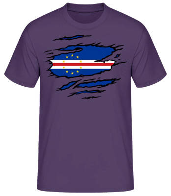Ripped Flag Cape Verde - Camiseta para hombre B&C - Lila - delante