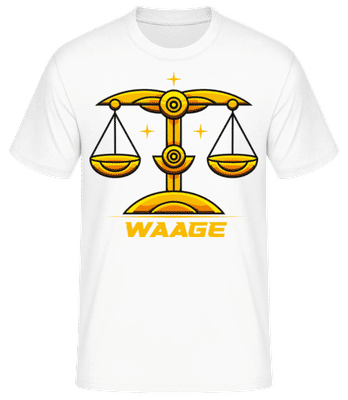 Mecha Roboter Sternzeichen Waage - Männer Basic T-Shirt - Weiß - Vorne