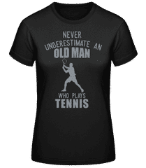 Never Underestimate An Old Man Grau · Camiseta para mujer B&C