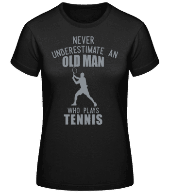 Never Underestimate An Old Man Grau - T-shirt femme B&C - Noir - Devant