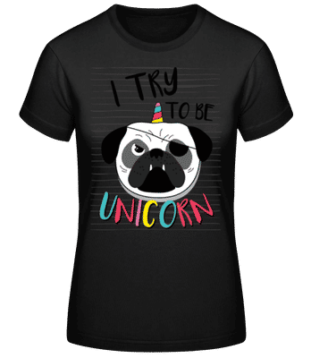 Unicorn Dog - T-shirt femme B&C - Noir - Devant