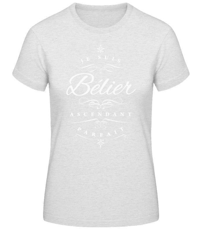 Aperçu: Je Suis Bélier Ascendant Parfait - T-shirt standard Femme - Gris chiné - Devant