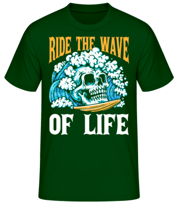 Ride The Wave Of Life - Camiseta básica para hombre - Verde botella - delante
