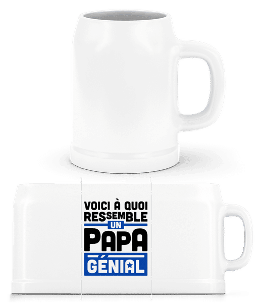 Aperçu: Papa Génial - Chope de bière - Blanc - Devant