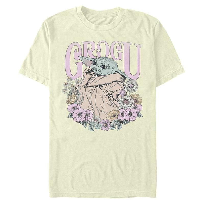 Vorschau: Star Wars - The Mandalorian - The Child Springtime for Grogu - Männer T-Shirt - Creme - Vorne